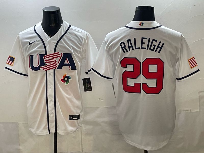 Men 2026 World Cub USA #29 Raleigh White Game Nike MLB Jersey style 008